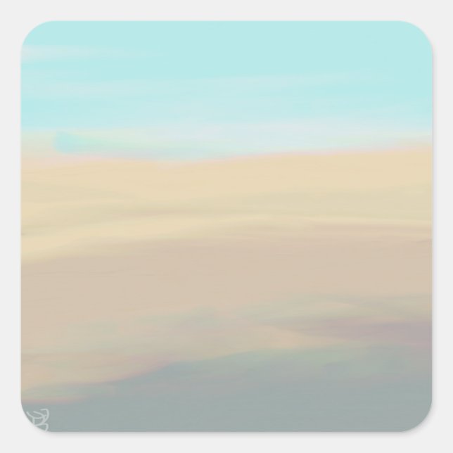 Serene beach sand water Sticker (Front)