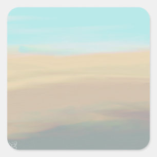 Serene beach sand water Sticker