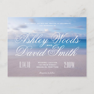 Serene Beach Wedding Invitation Postcard