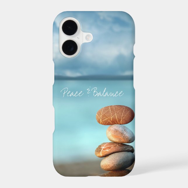 Serene Beach Zen Cairn Stones "Peace & Balance" (Back)