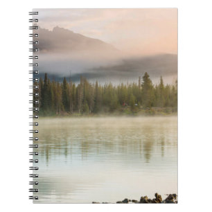 Serene beautiful lake in morning mountains, Oregon Notebook
