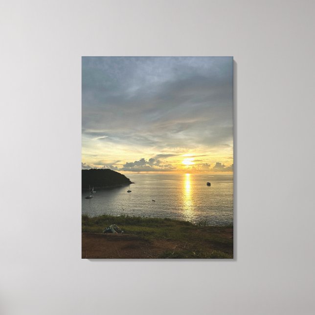 Serene beauty of a sunset over the Ocean Canvas Print (Front)