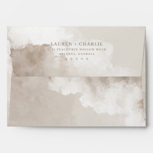 Serene Beige Cloud Watercolor Envelope