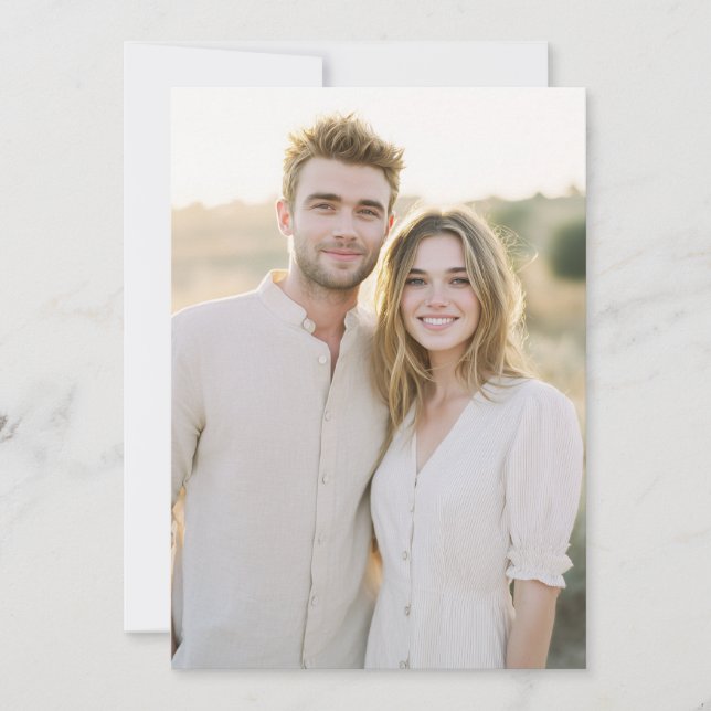 Serene Beige Lifestyle Photo Invitation (Front)