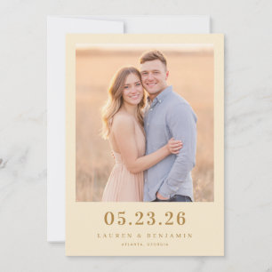 Serene Beige Romantic Photo Save The Date