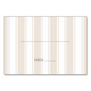 Serene Beige Stripes Table Number