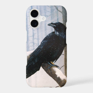 Serene Black Raven Snow Winter Forest