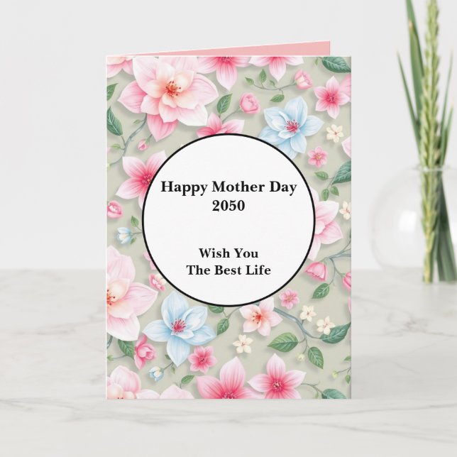 Serene Blossom Cascade Elegance Card (Front)