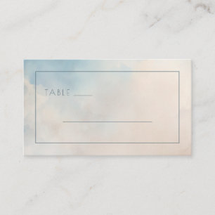 Serene Blue Beige Watercolor Place Card