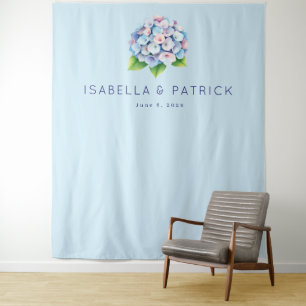 Serene Blue Floral Bouquet Tapestry