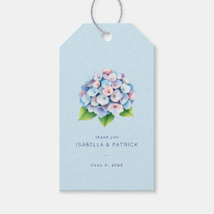 Serene Blue Floral Hydrangea Illustration Gift Tags