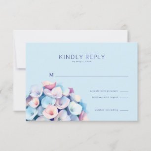 Serene Blue Floral RSVP Card