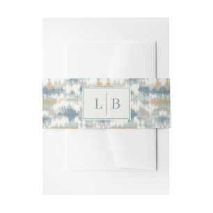 Serene Blue Floral Watercolor Invitation Belly Band