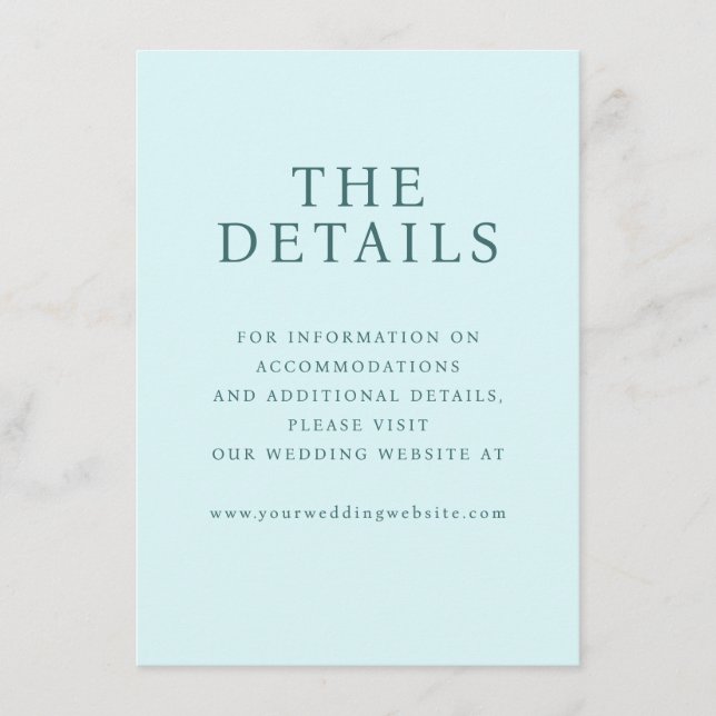 Serene Blue Minimalist Elegancy Enclosure Card (Front)