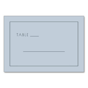 Serene Blue Minimalist Lines Table Number