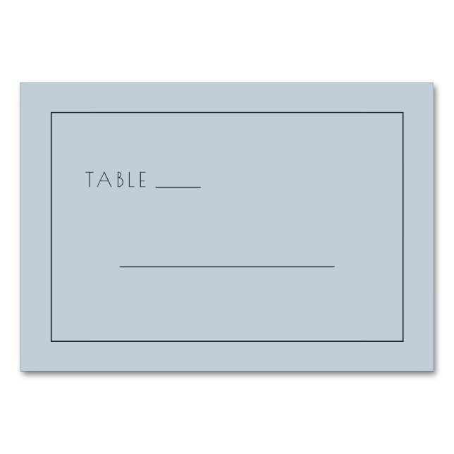 Serene Blue Minimalist Lines Table Number (Front)