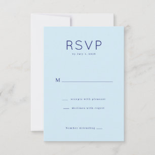 Serene Blue Minimalist RSVP Card