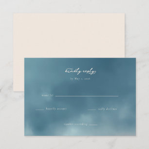 Serene Blue Minimalist RSVP Card