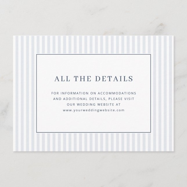 Serene Blue Minimalist Stripes Enclosure Card (Front)