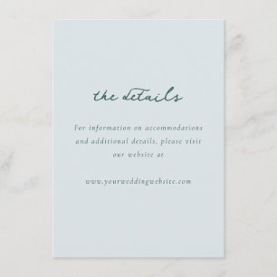 Serene Blue Minimalist Wedding Enclosure Card