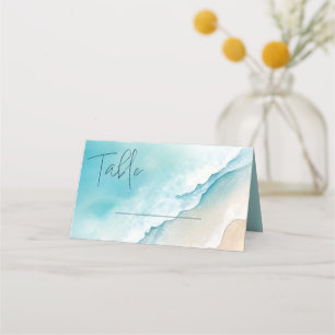 Serene Blue Ocean Beach Table Number Cards