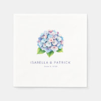 Serene Blue Pink Watercolor Hydrangea