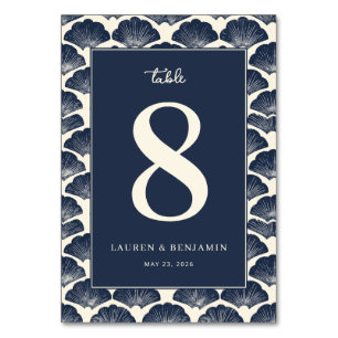 Serene Blue Seashell Table Number
