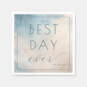 Serene Blue Watercolor Celebration Napkin