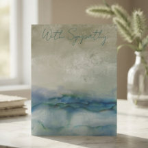 Serene Blue Watercolor Condolence