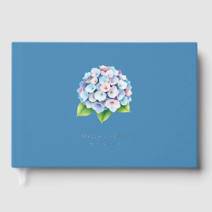 Serene Blue Watercolor Hydrangea Guest Book