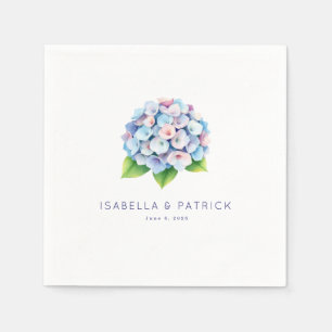 Serene Blue Watercolor Hydrangeas Napkin