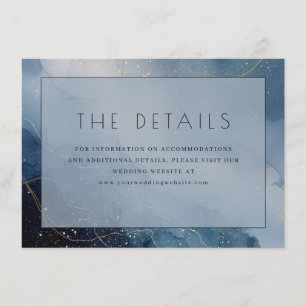 Serene Blue Watercolor Marbling Enclosure Card