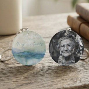 Serene Blue Watercolor Memento Key Ring