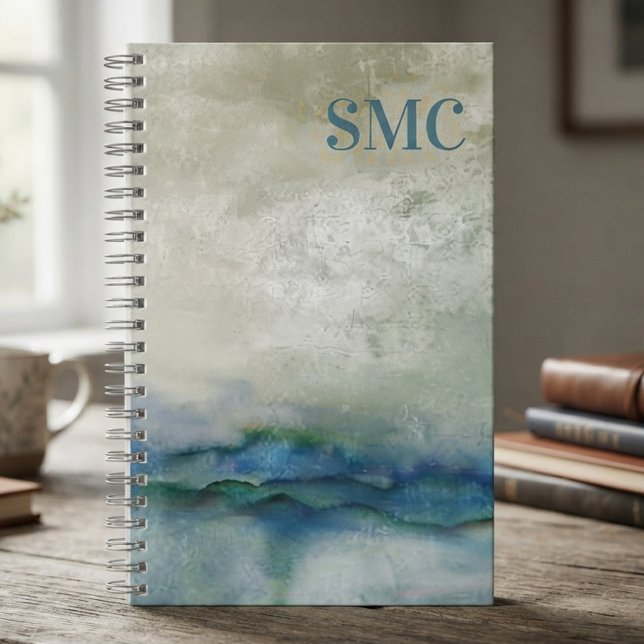Serene Blue Watercolor Reflection Notebook (Serene watercolor grief journal for processing loss during bereavement.)