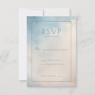 Serene Blue Watercolor RSVP Card