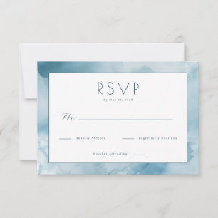 Serene Blue Watercolor RSVP Card