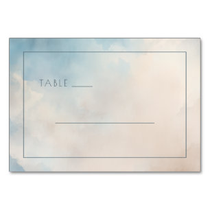 Serene Blue Watercolor Table Sign Number