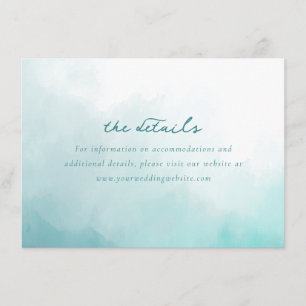 Serene Blue Watercolor Wedding Details Card