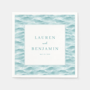 Serene Blue Wave Invitations Napkin