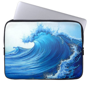 Serene Blue Wave Splashes Laptop Sleeve