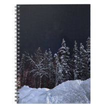 Serene Blue Winter Forest Spiral Notebook