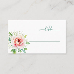 Serene Blush Floral Elegancy Place Card