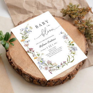 Serene Boho Floral Baby Shower Invitation