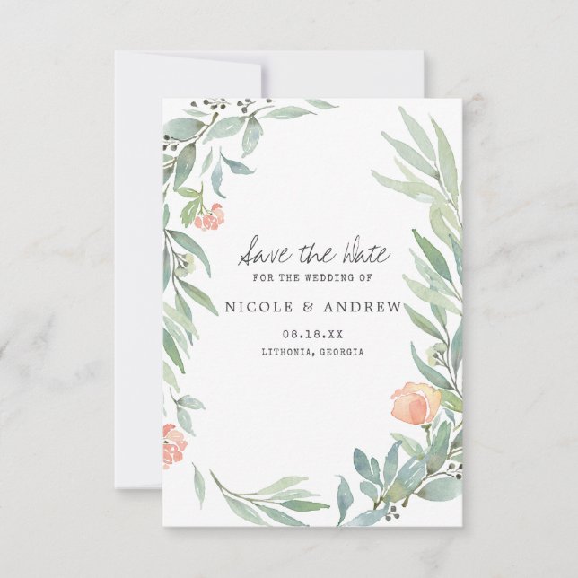 Serene Botanical | Wild Meadow Save the Date (Front)