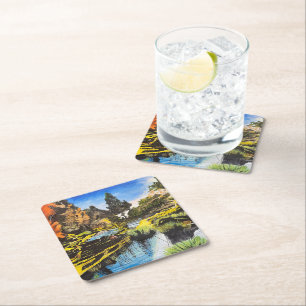 Serene Brook, by Gary Poling Square Paper Coaster