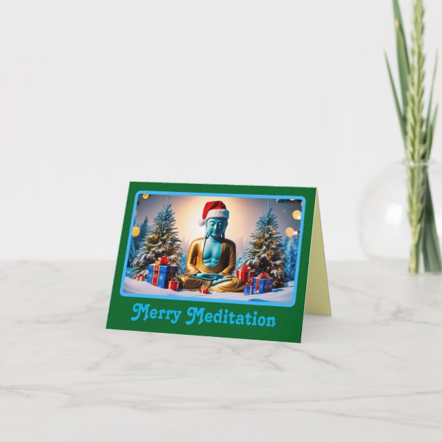  Serene Buddha Christmas Holiday Card (Front)