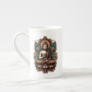Serene Buddha, Coffee & Zen Sculpture Statue Bone China Mug