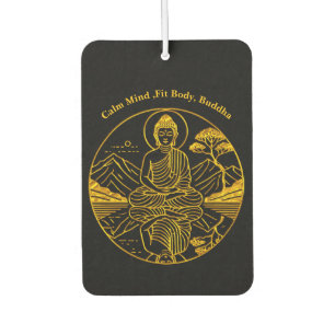 Serene Buddha Figure Reflecting on Tranquil Waters Car Air Freshener