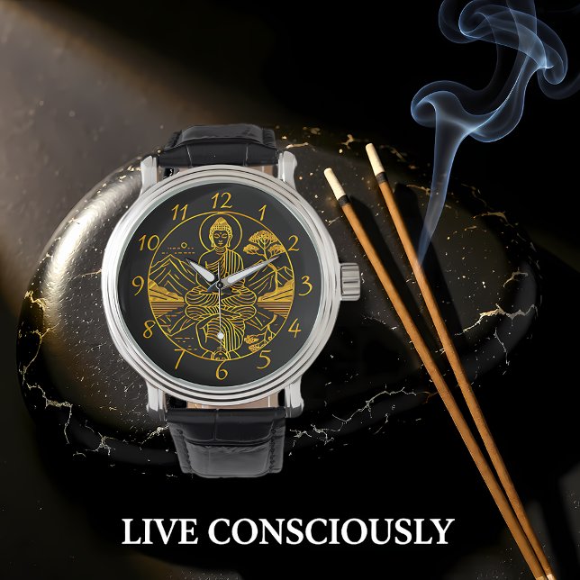 Serene Buddha Figure Reflecting on Tranquil Waters Watch (Creator Uploaded)