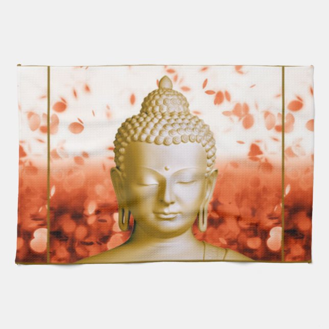 Serene Buddha kitchen towel (Horizontal)